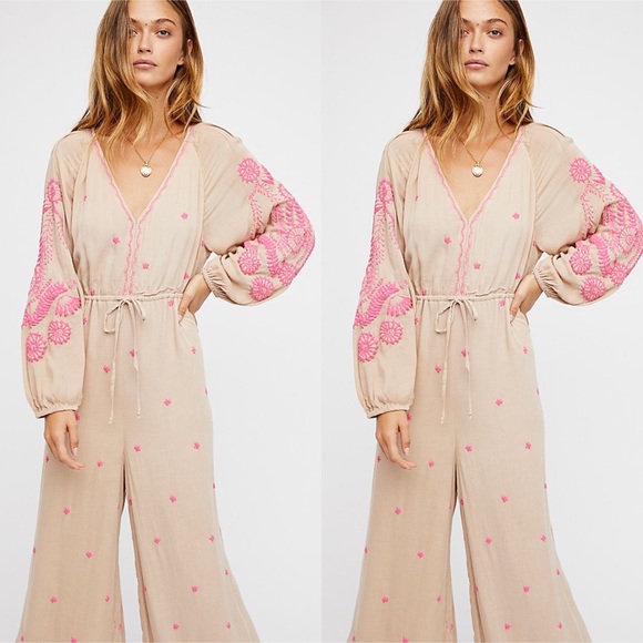 Free People Pants - Free People Embroidered V Jumpsuit